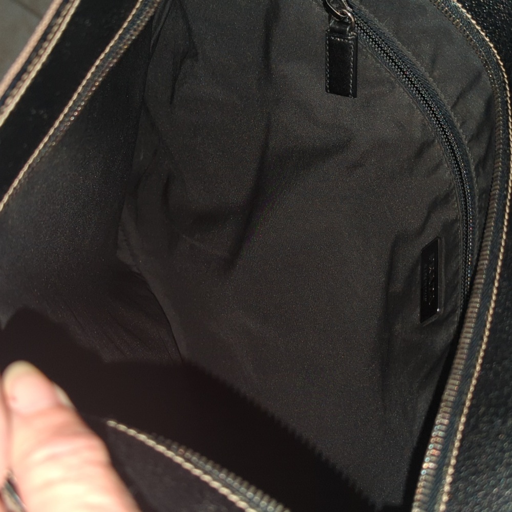 Prada Large Brown canvas/ black leather trimmed Tote Bag - Picture 8 of 16